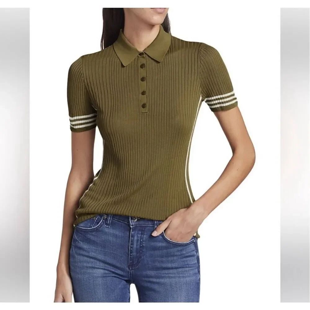 Rag & Bone Peyton Polo, Deep Olive size medium new with tag